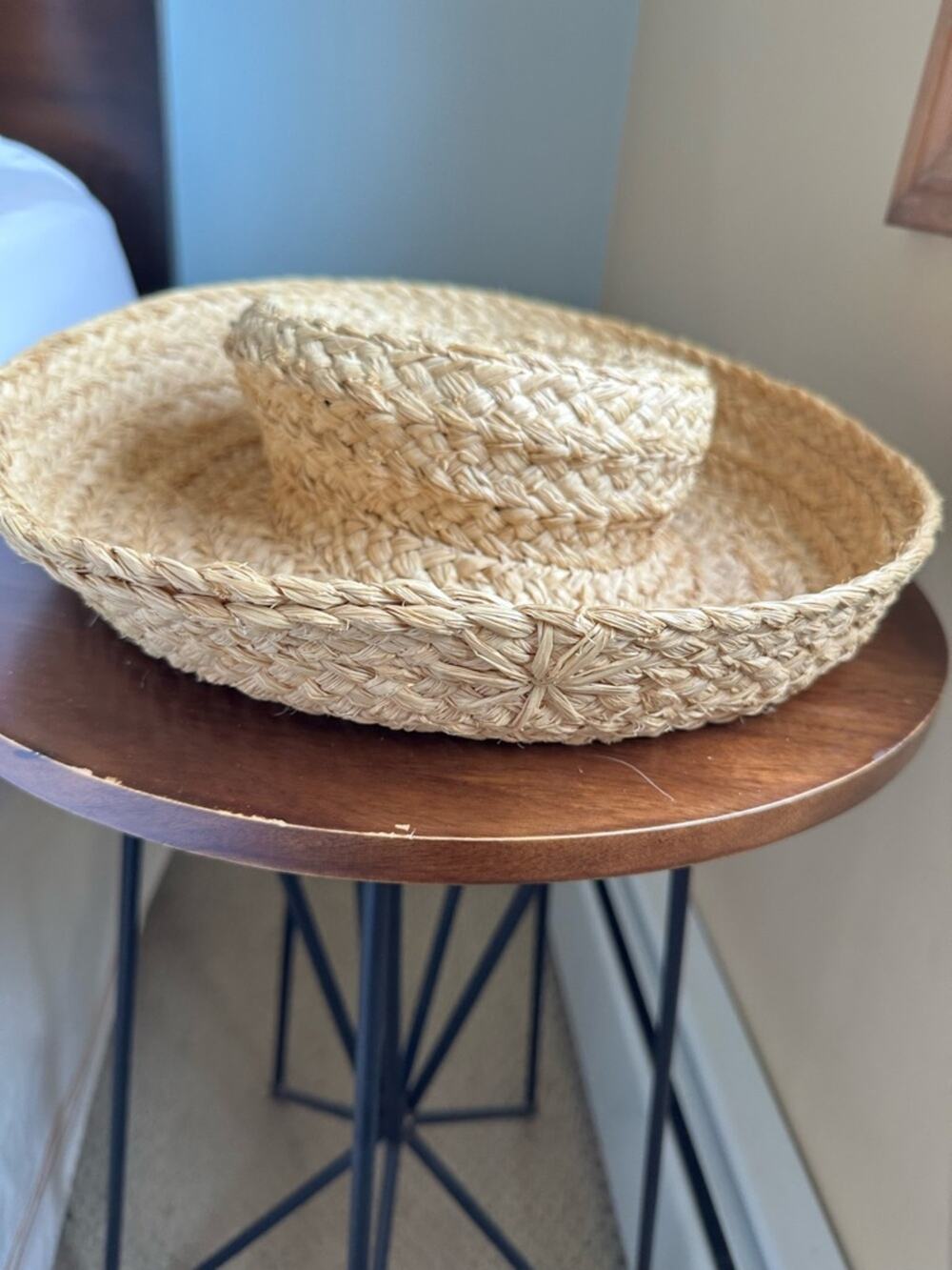 Helen Kaminski Madagascar Hand Rolled Raffia‎ Straw Boater Hat Natural